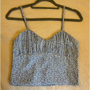 Princess Polly blue and white tank top (size 4)